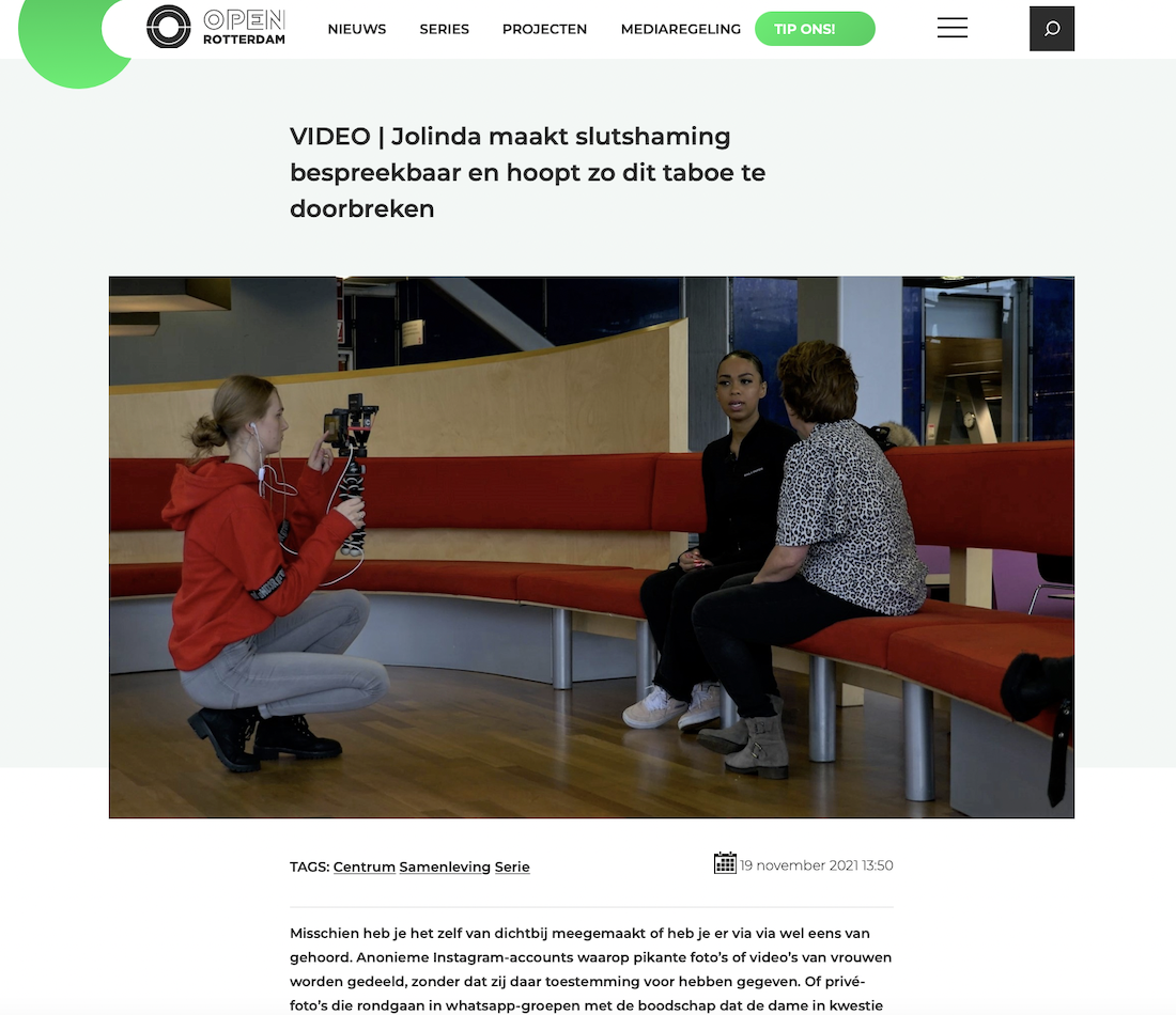 Jolinda maakt slutshaming bespreekbaar en hoopt zo dit taboe te doorbreken