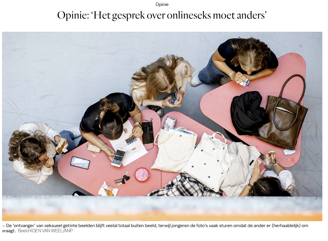 Het gesprek over onlineseks moet anders